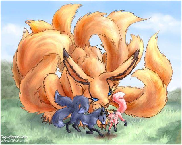 Even the 9 tailed fox has friends